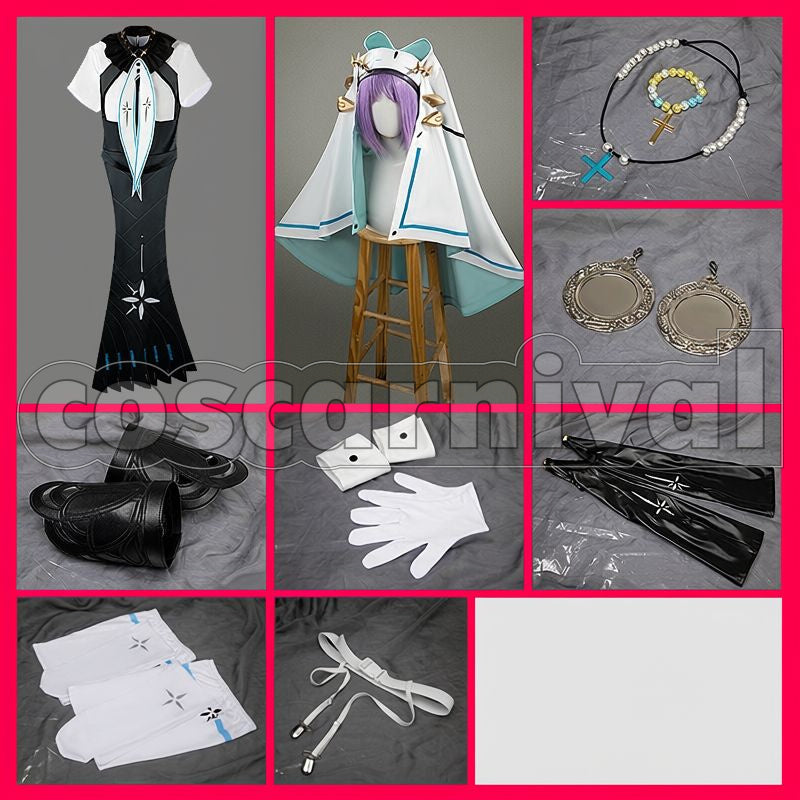 VICTORY: NIKKE Rapunzel Pure Grace Cosplay cosplay costume from GODDESS OF, set view