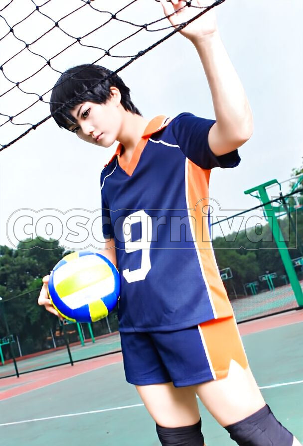 High School Tobio Kageyama Uniform Cosplay cosplay costume from Haikyu!! Karasuno, front view 2