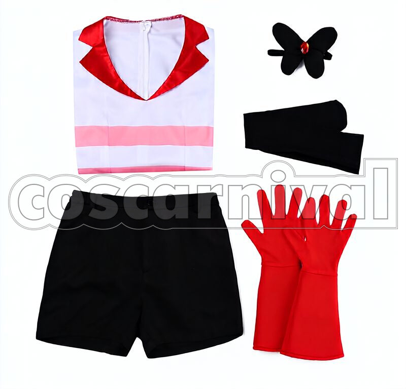 Angel Dust Cosplay cosplay costume from Hazbin Hotel, set view