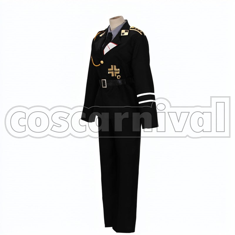 Prussia Gilbert Military cosplay costume from Hetalia: Axis Powers, side view