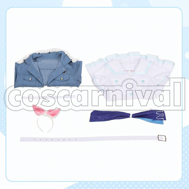 Usada Pekora New Outfit Sailor Uniform Cosplay cosplay costume from Hololive Fantasy, set view