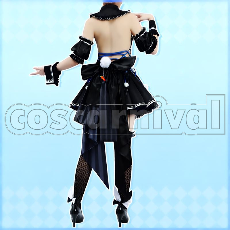 Pekora New Outfit Black Frilly Bunny Dress Cosplay cosplay costume from hololive Usada, back view