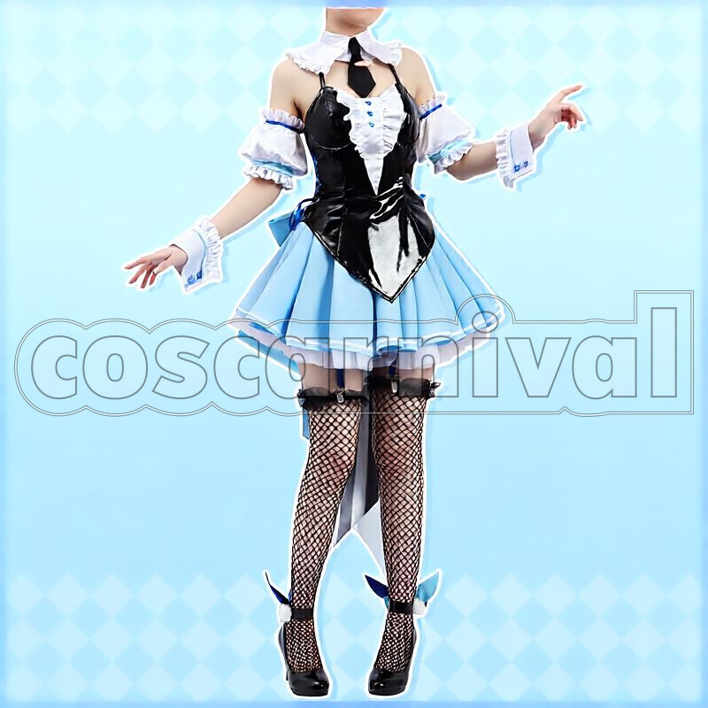 Pekora New Outfit White Frilly Bunny Dress Cosplay cosplay costume from hololive Usada, front view 2