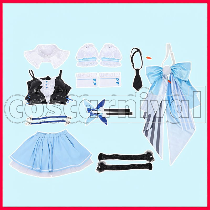 Pekora New Outfit White Frilly Bunny Dress Cosplay cosplay costume from hololive Usada, set view