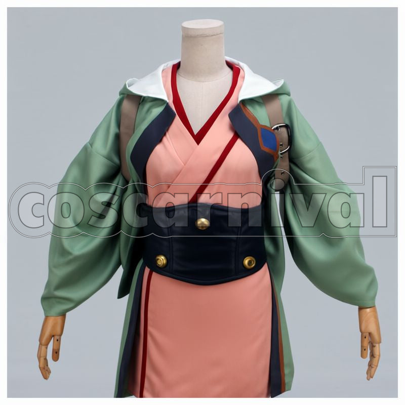 the Iron Fortress Kajika Battle Outfit Cosplay cosplay costume from Kabaneri of, front view 1