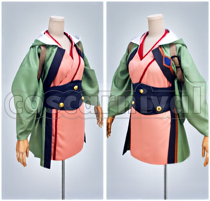 the Iron Fortress Kajika Battle Outfit Cosplay cosplay costume from Kabaneri of, front view 2
