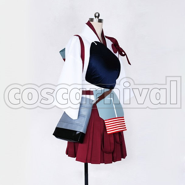 Girl Akagi cosplay costume from Kantai Collection Ship, side view