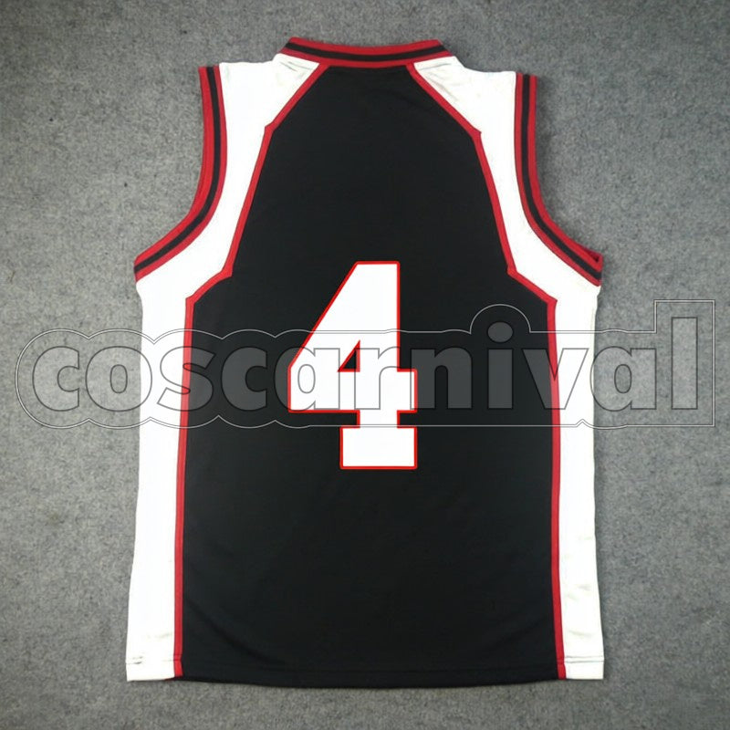 High No. 4 Junpei Hyuga cosplay costume from Kuroko's Basketball Seirin, back view