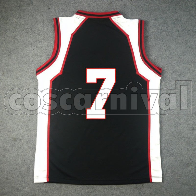 High No. 7 Teppei Kiyoshi cosplay costume from Kuroko's Basketball Seirin, back view