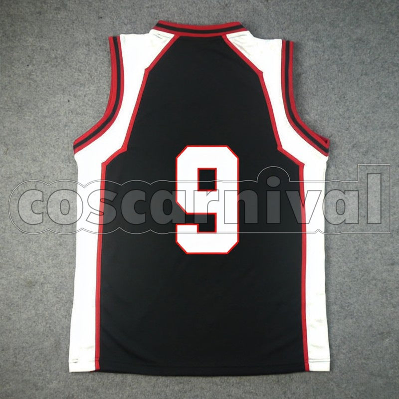 High No. 9 Satoshi Tsuchida cosplay costume from Kuroko's Basketball Seirin, back view