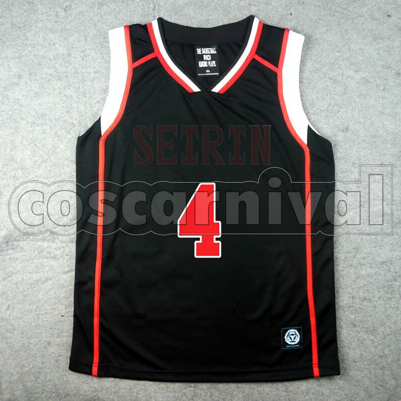 High Junpei Hyuga No. 4 cosplay costume from Kuroko's Basketball Seirin, front view