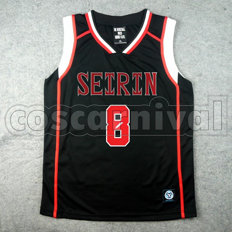 High Rinnosuke Mitobe No. 8 cosplay costume from Kuroko's Basketball Seirin, front view