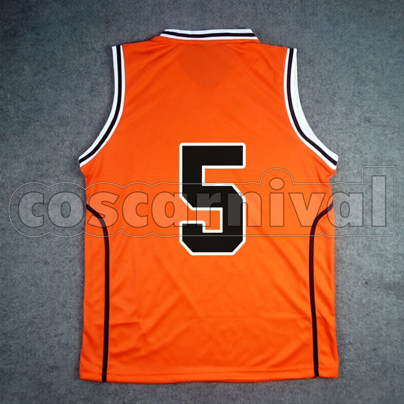 High Shinsuke Kimura No. 5 cosplay costume from Kuroko's Basketball Shutoku, back view