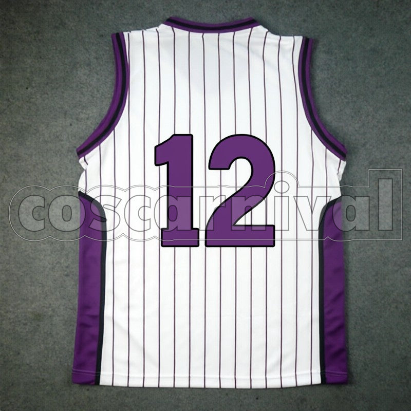 High Tatsuya Himuro No. 12 cosplay costume from Kuroko's Basketball Yosen, back view