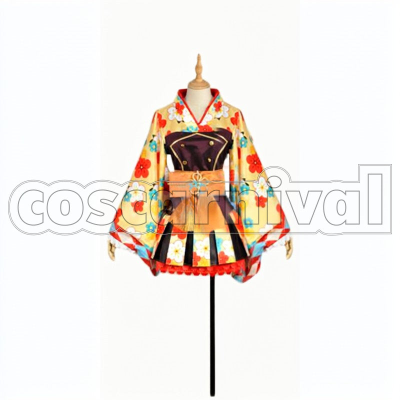 Hoshizora Taisho Kimono Kimono Awakened cosplay costume from Love Live! Rin, front view 2