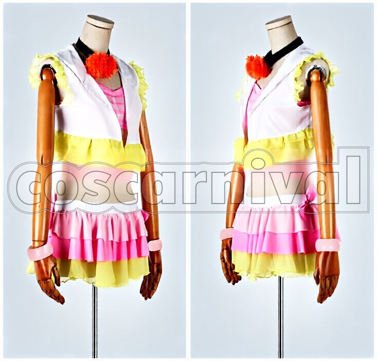Project Hanayo Koizumi Natsuiro Egao de 1,2,Jump! Stage Outfit Cosplay cosplay costume from Love Live! School Idol, front view 2