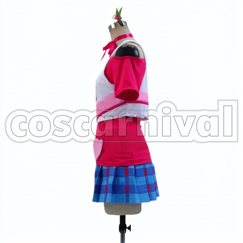 2 Insert Song Episode 13 Insert Song Happy maker! Rin Hoshizora Cheer Squad cosplay costume from Love Live! Season, side view