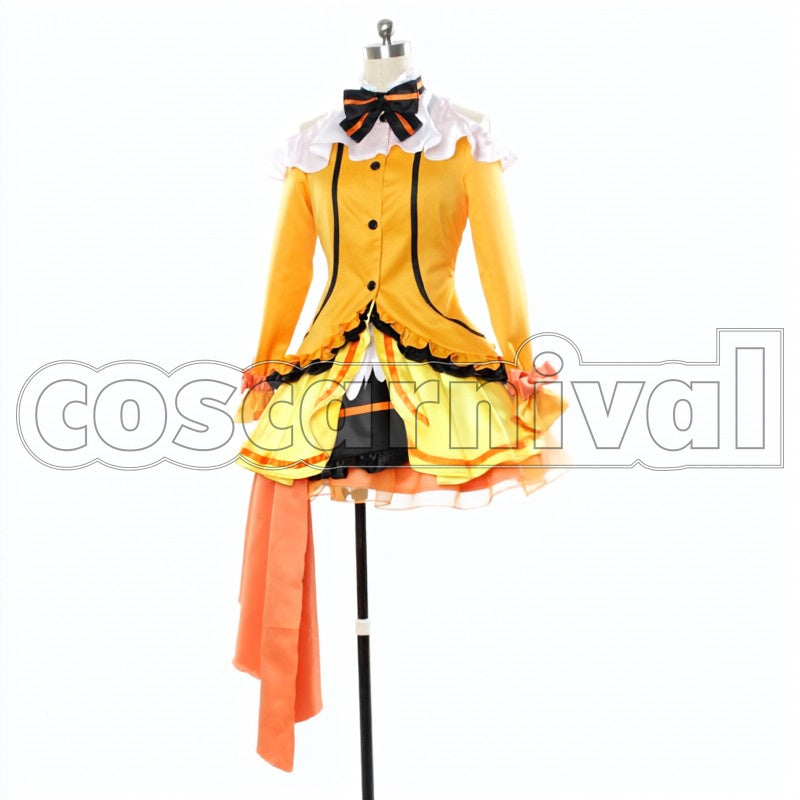 2 Episodes 12 13 Insert Song KiRa-KiRa Sensation! Happy maker! Hanayo Koizumi cosplay costume from Love Live! Season, front view 2