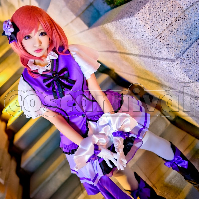 2 Episodes 12 13 Insert Song KiRa-KiRa Sensation! Happy maker! Maki Nishikino cosplay costume from Love Live! Season, front view 3