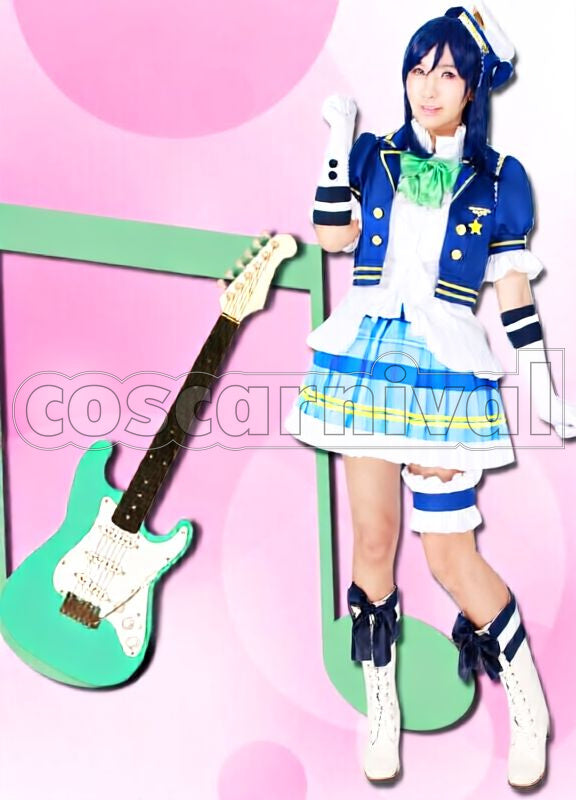 Sunshine!! Aqours Chika Takami, Riko Sakurauchi, Kanan Matsuura, Dia Kurosawa, You Watanabe, Yoshiko Tsushima, Hanamaru Kunikida, Mari Ohara etc. School idol Festival Summer All Members with Ribbon Tie Cosplay cosplay costume from Love Live!, front view 5