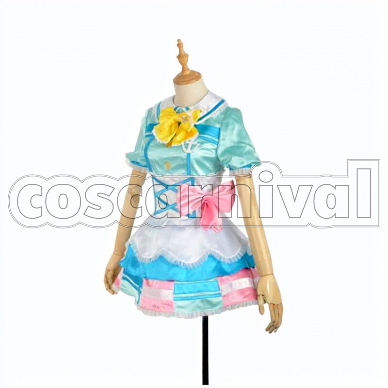 Aqours Kimi no Kokoro wa Kagayaiteru kai? Chika Takami cosplay costume from Love Live! Sunshine!!, front view 2
