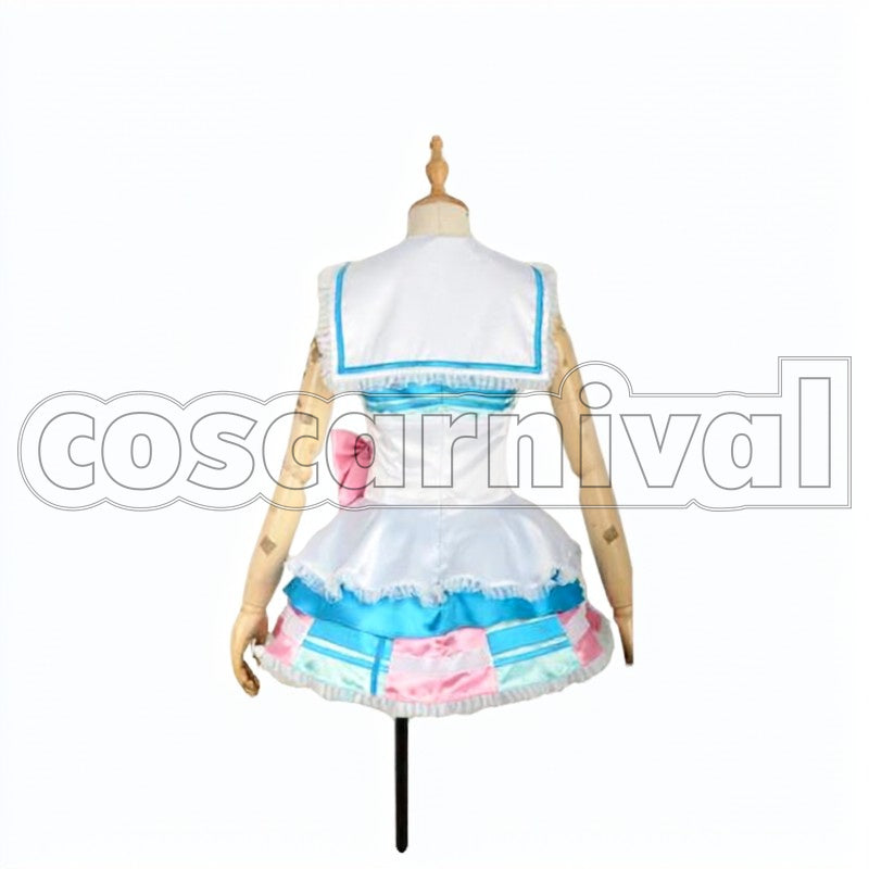 Aqours Kimi no Kokoro wa Kagayaiteru kai? Riko Sakurauchi cosplay costume from Love Live! Sunshine!!, back view