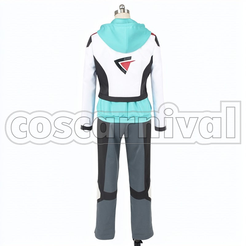 Hayate Immelmann cosplay costume from Macross Delta, back view
