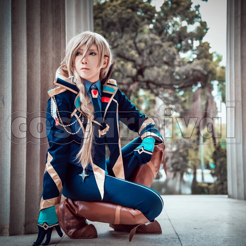 Keith Aero Windermere cosplay costume from Macross Delta, side view