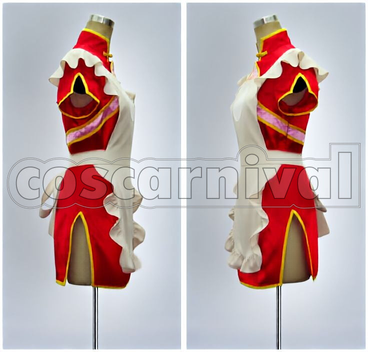 Ranka Lee Red Dress Cosplay cosplay costume from Macross Frontier, side view