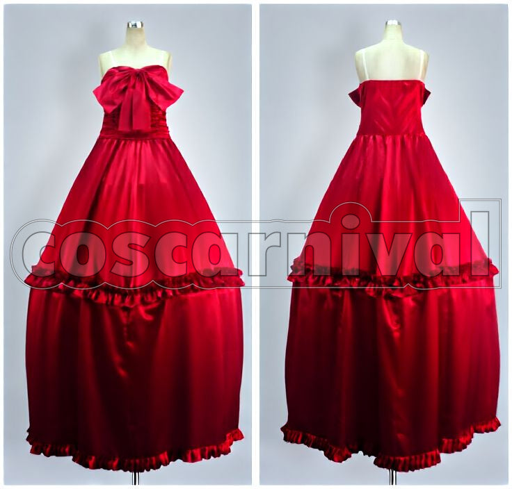 Ranka Lee Red One-Piece Dress Cosplay cosplay costume from Macross Frontier, detail-1