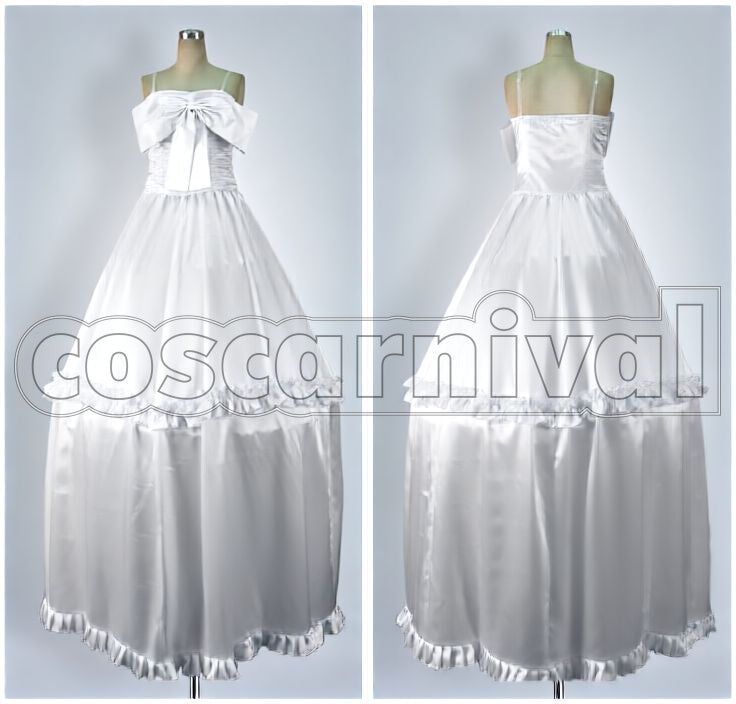 Ranka Lee White One-Piece Dress Cosplay cosplay costume from Macross Frontier, detail-1