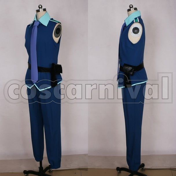 Cyan cosplay costume from Music GunGun!, front view 2