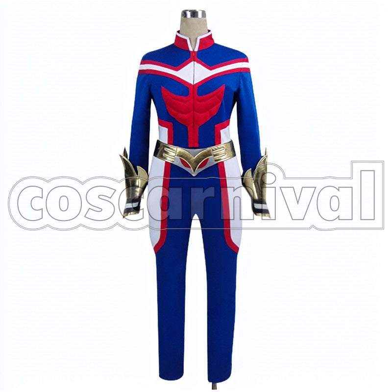 All Might cosplay costume from My Hero Academia, front view