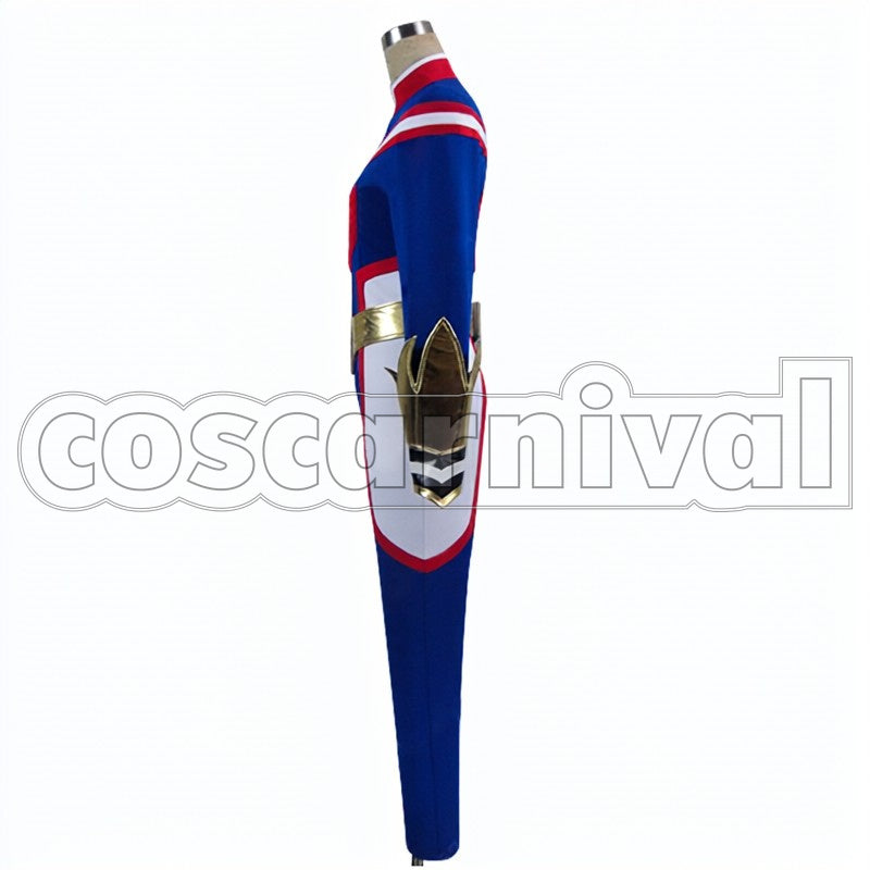 All Might cosplay costume from My Hero Academia, side view