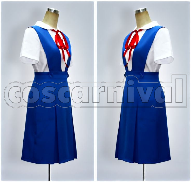 Evangelion Rei Ayanami School Uniform Cosplay cosplay costume from Neon Genesis, side view