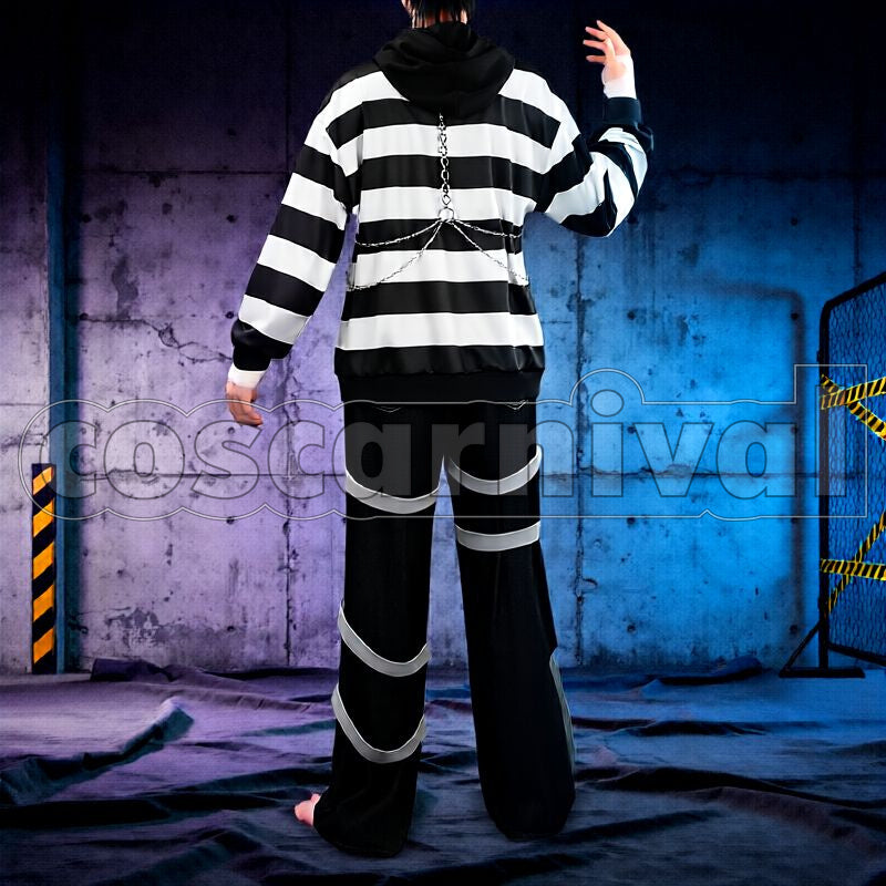 Prisoner No.108 Kenmochi Toya Cosplay cosplay costume from Nijisanji Cellmates, kenmochi toya 27335 back view 1