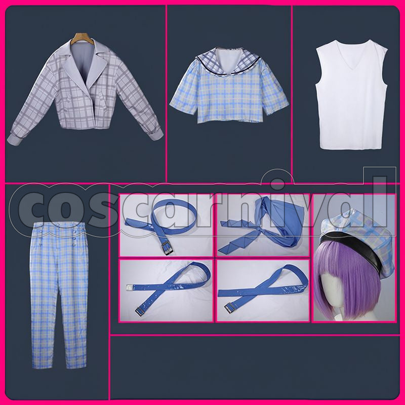 New Retro Style Sailor Outfit Cosplay cosplay costume from Nijisanji Kanae, set view