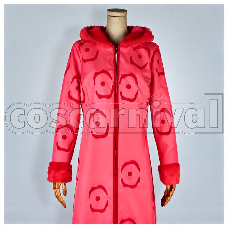 Nico Robin Punk Hazard Pink Coat Cosplay cosplay costume from One Piece, front view 1
