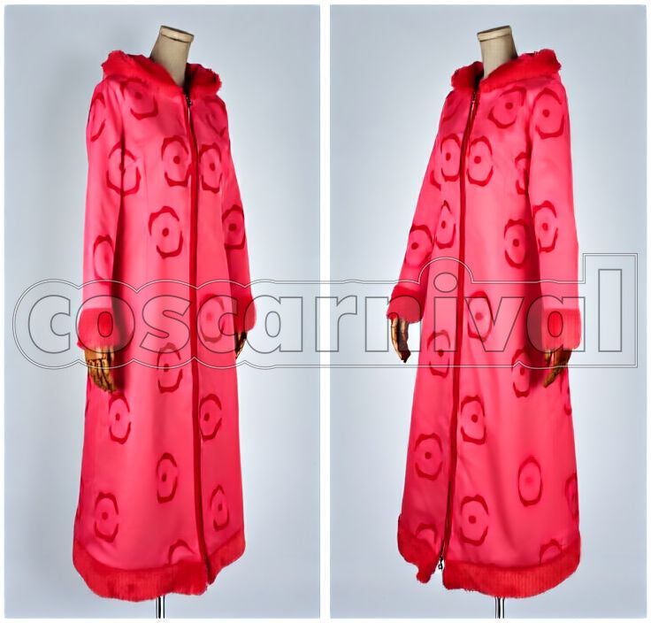 Nico Robin Punk Hazard Pink Coat Cosplay cosplay costume from One Piece, front view 2
