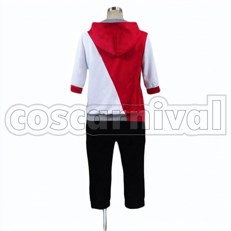 Trainer Red cosplay costume from Pok mon GO, back view