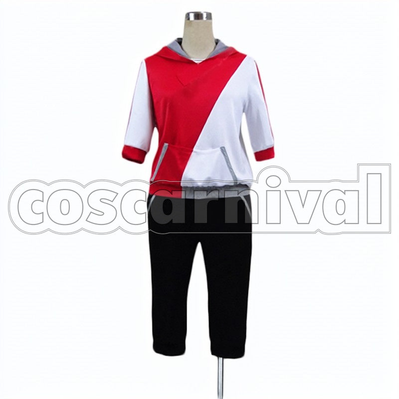 Trainer Red cosplay costume from Pok mon GO, front view