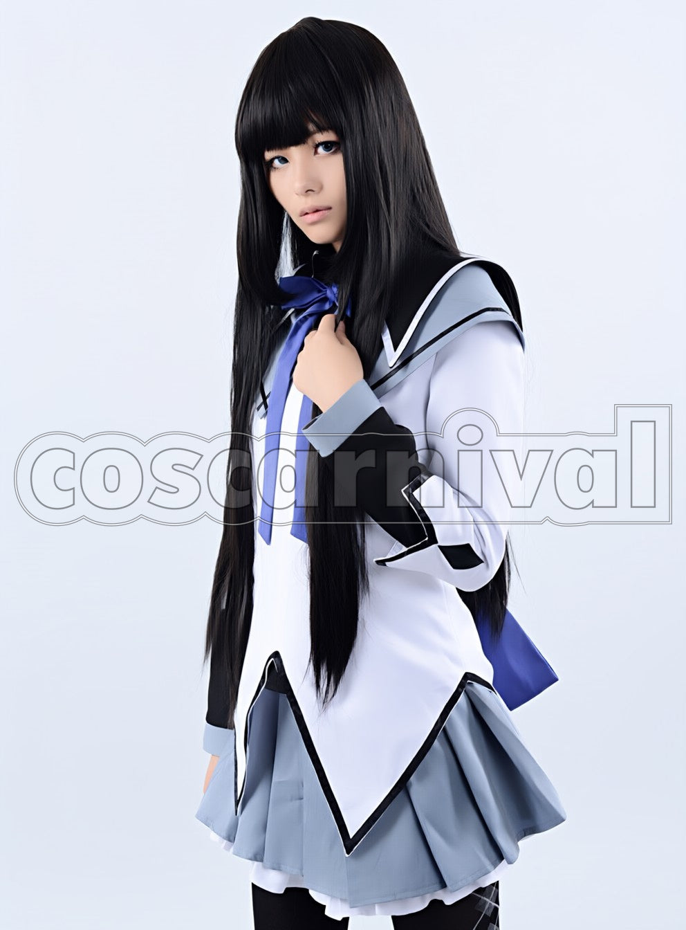 Magica Homura Akemi cosplay costume from Puella Magi Madoka, front view 2