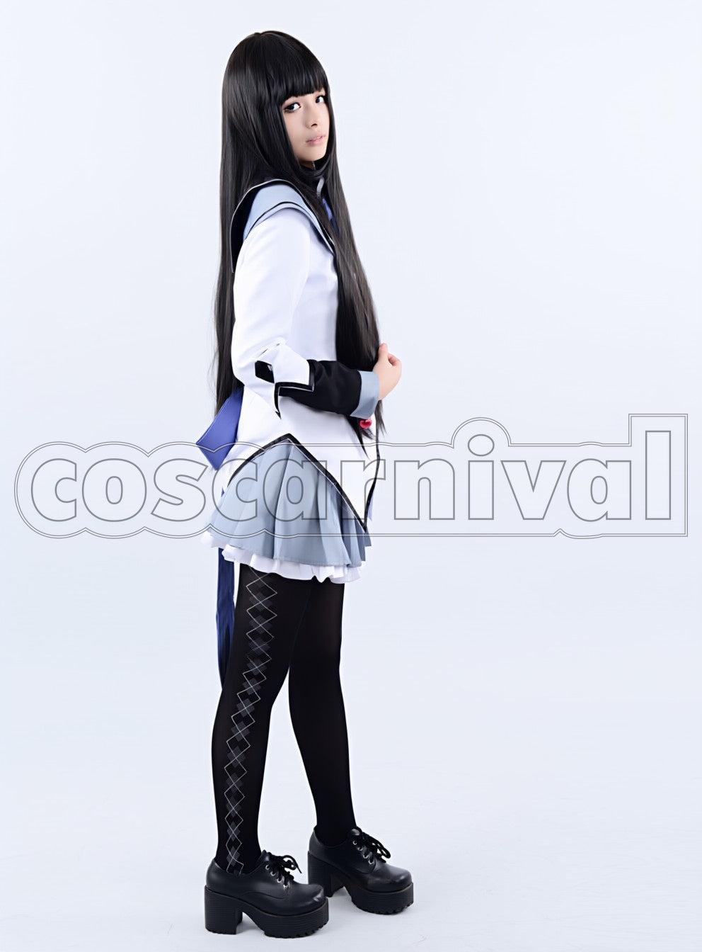 Magica Homura Akemi cosplay costume from Puella Magi Madoka, side view