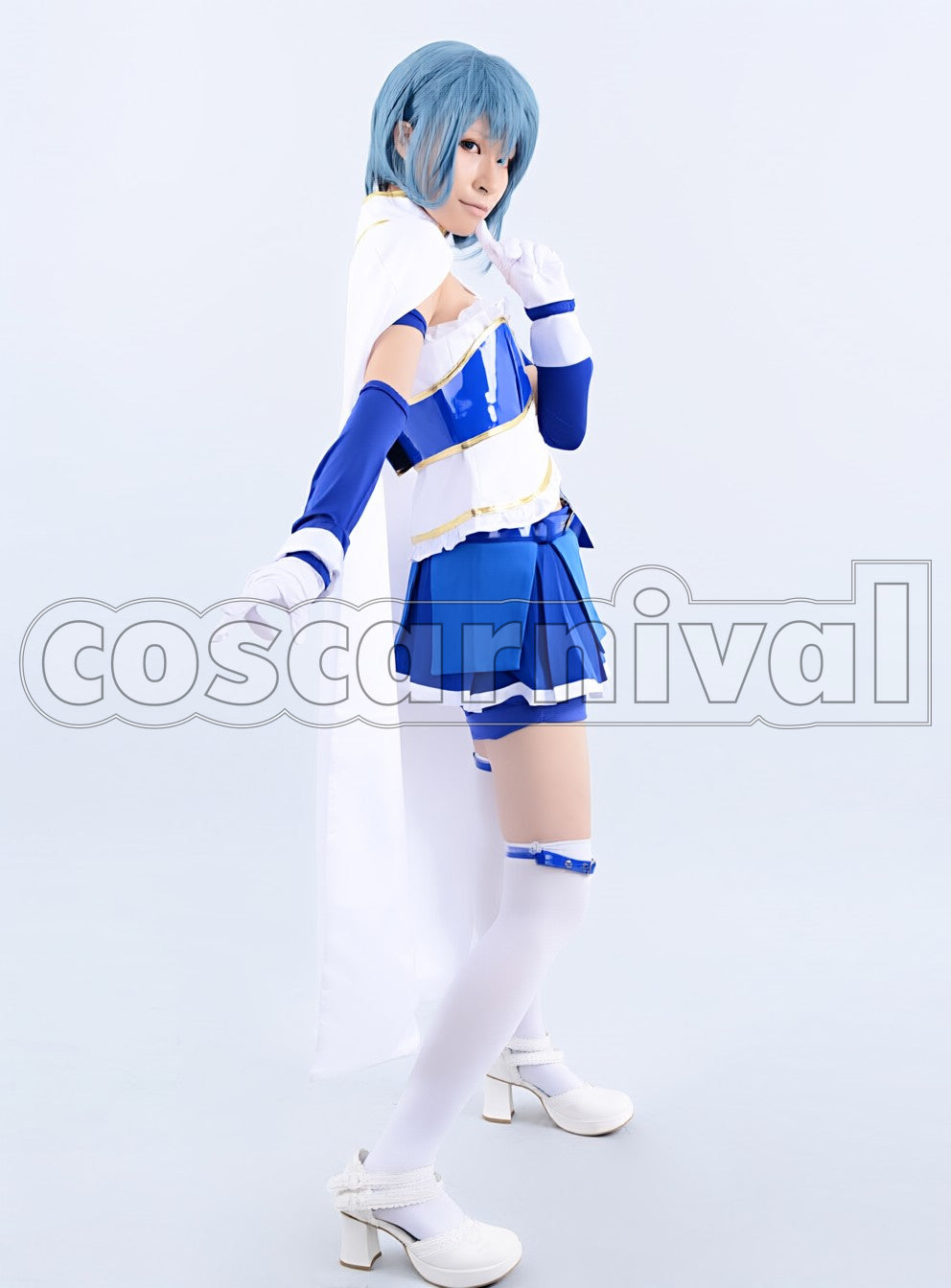 Magica Sayaka Miki cosplay costume from Puella Magi Madoka, side view 2