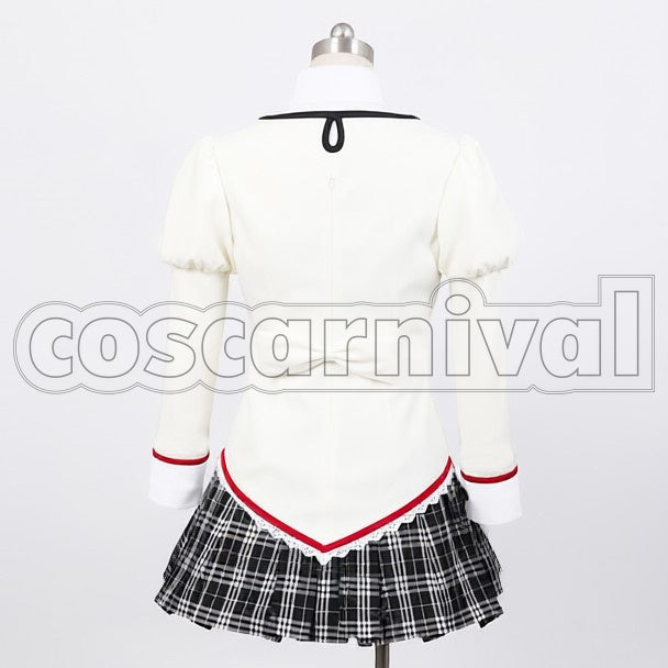 Magica Madoka Kaname Mitakihara Middle School Girls cosplay costume from Puella Magi Madoka, back view