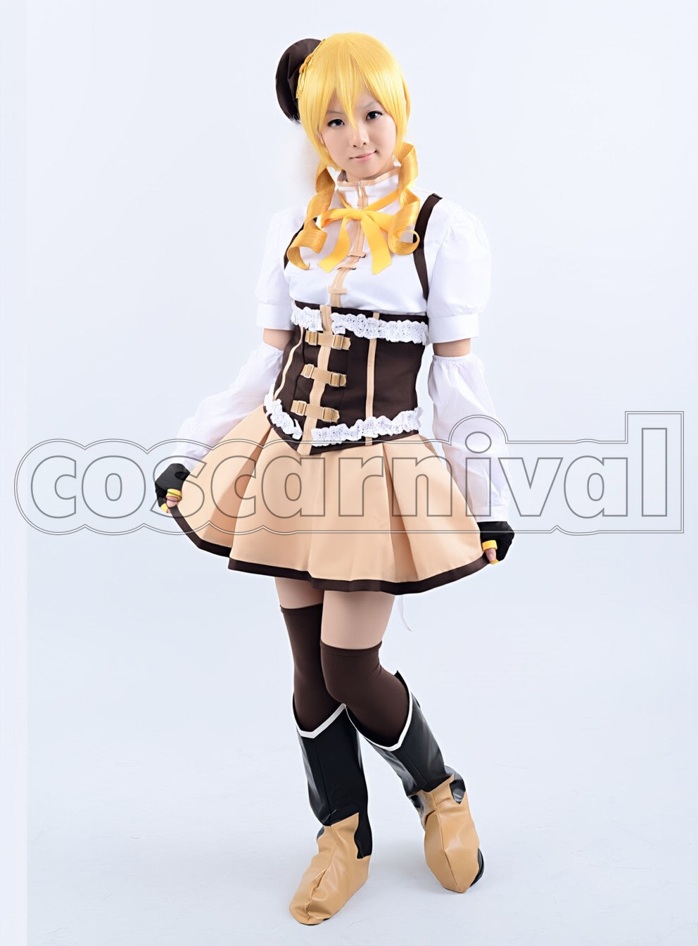 Magica Mami Tomoe cosplay costume from Puella Magi Madoka, front view 2