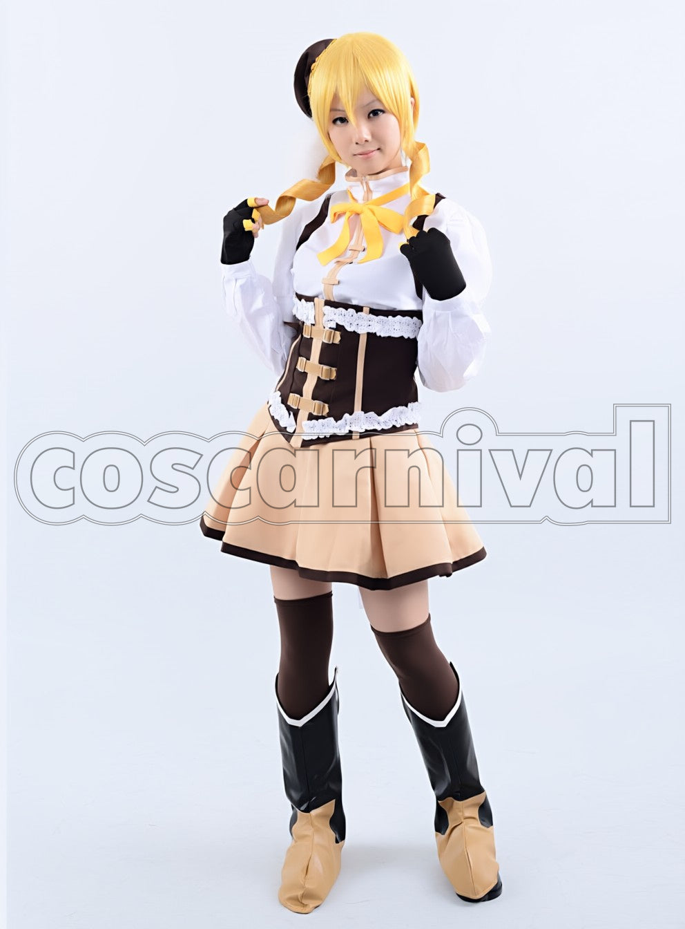 Magica Mami Tomoe cosplay costume from Puella Magi Madoka, front view 3