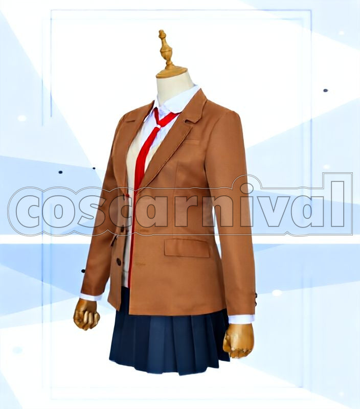 Not Dream of Bunny Girl Senpai Mai Sakurajima Minegahara High School Uniform Cosplay cosplay costume from Rascal Does, front view 3