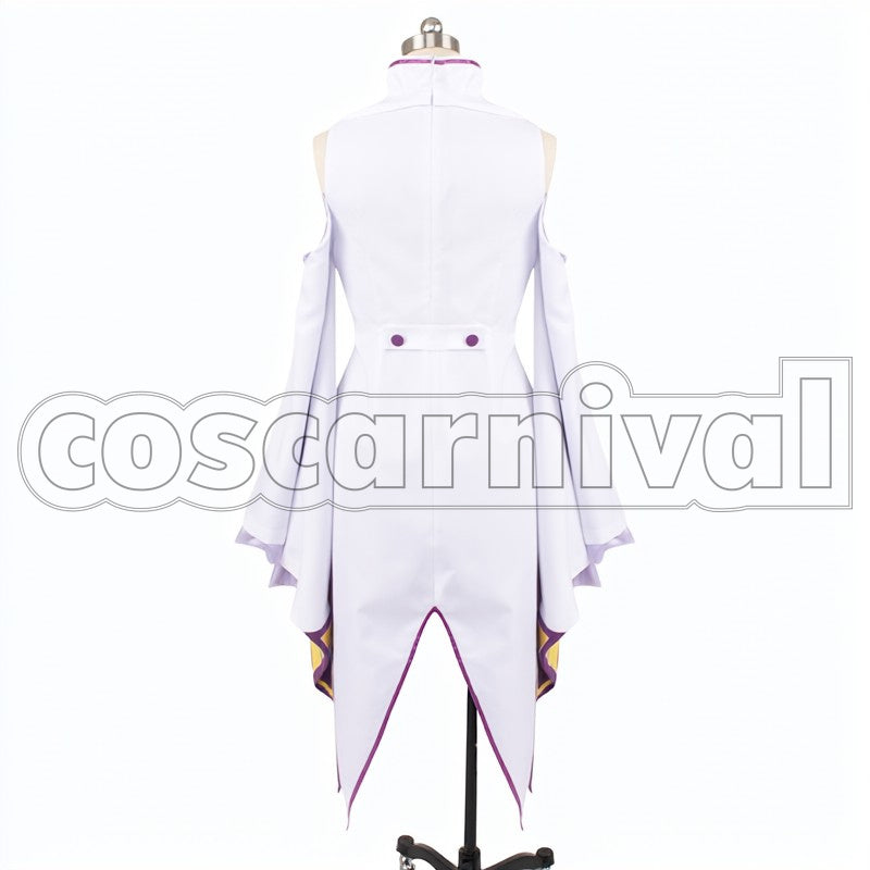 in Another World- Emilia cosplay costume from Re:Zero -Starting Life, back view
