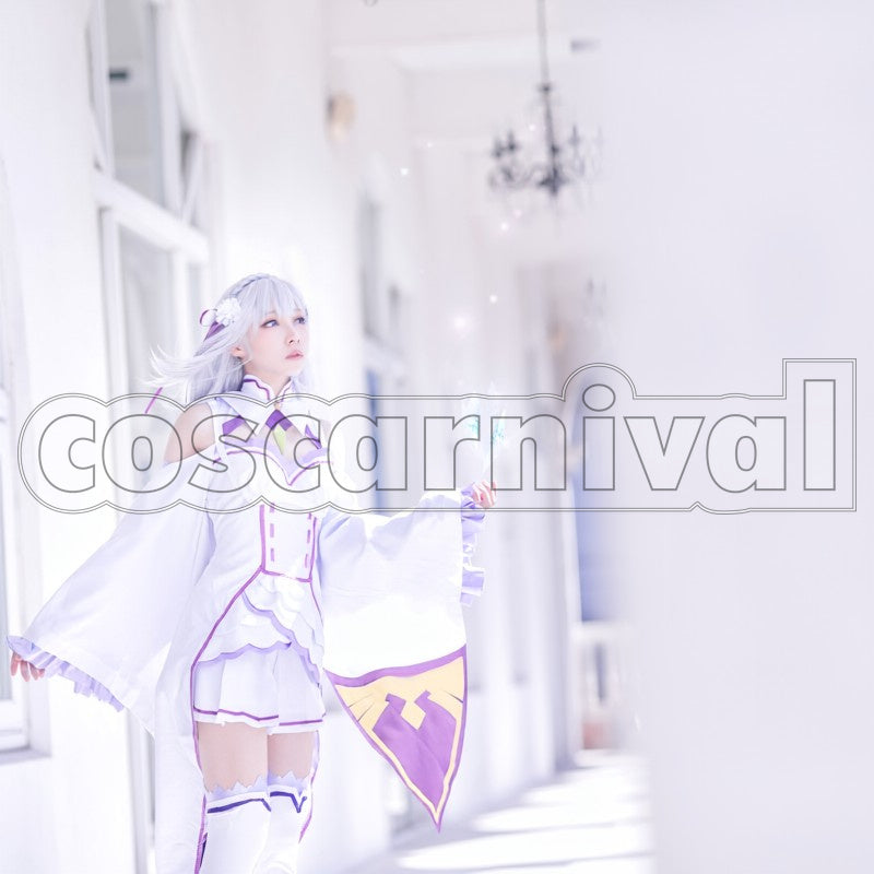 in Another World- Emilia cosplay costume from Re:Zero -Starting Life, front view 4